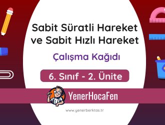 Sabit Süratli ve Sabit Hızlı Hareket Çalışma Kağıdı